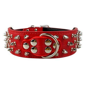 Leather Collar Spiked Studded for Medium & Large Dogs